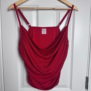No Boundaries Red Draped Camisole
